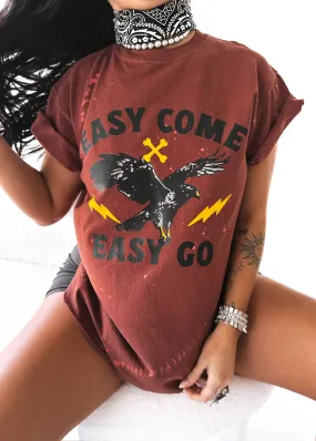 EASY COME EASY GO BLEACHED OUT SIDE SLIT TEE