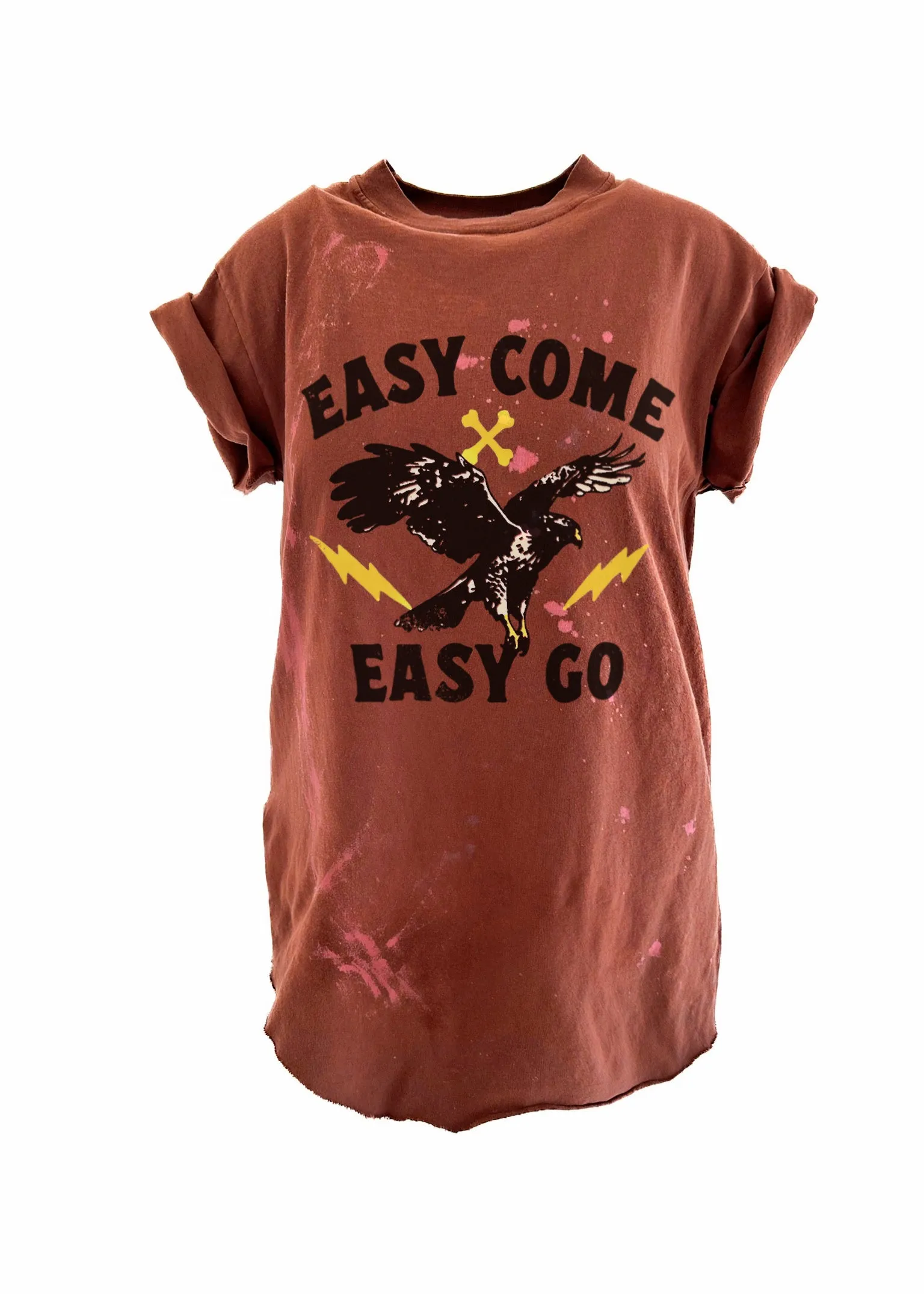 EASY COME EASY GO BLEACHED OUT SIDE SLIT TEE