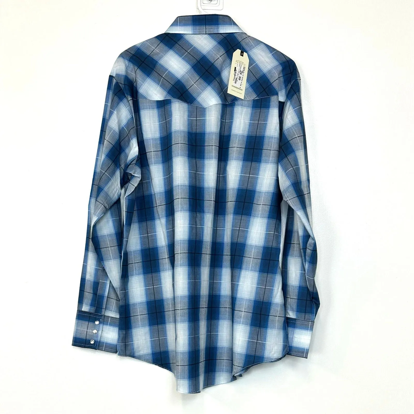 Ely Cattleman | Plaid Western L/s Pearl Snap Up Shirt | Color: Blue | Size: L | NWT