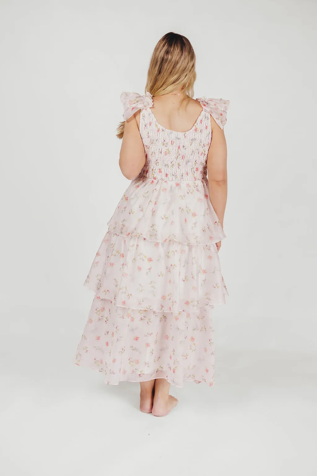 Forever & Always Midi Dress in Tiny Pink Floral - Bump Friendly & Inclusive Sizing (S-3XL)