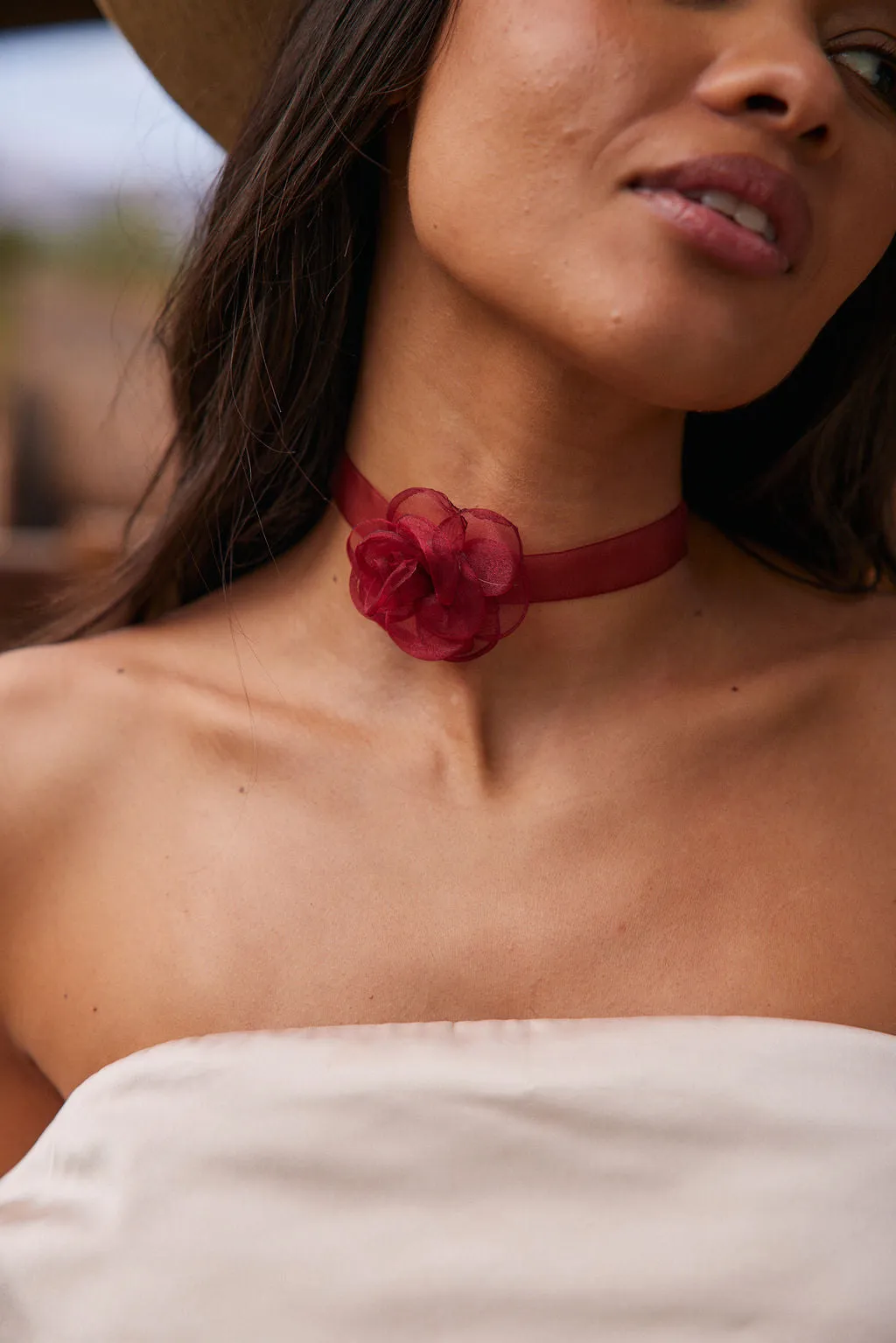 Genesis Red Flower Choker