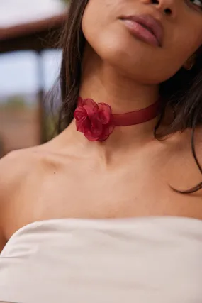 Genesis Red Flower Choker