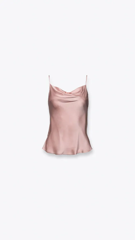 Gia Stretch Silk Cowl Neck Cami