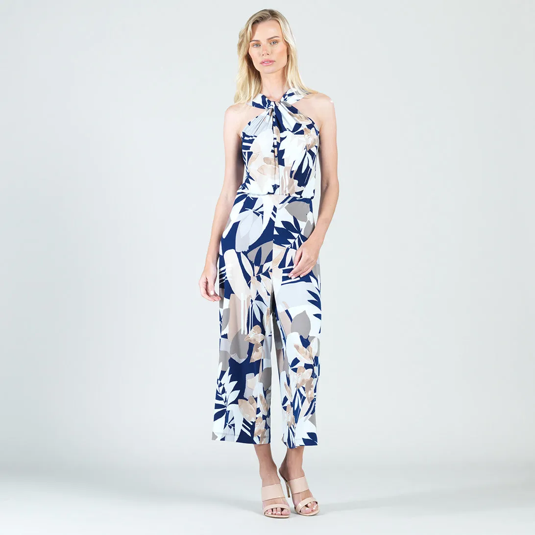 Grecian Halter Pocket Jumpsuit - Geo Flower - Final Sale!