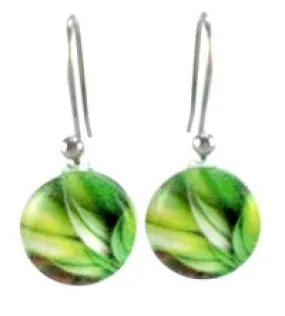 Green Feathers Earrings