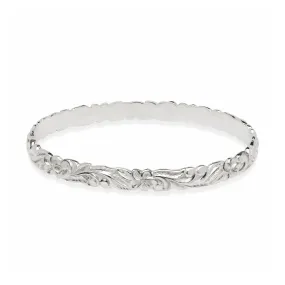 Hawaiian Heirloom Plumeria Bracelet in Sterling Silver - 6mm