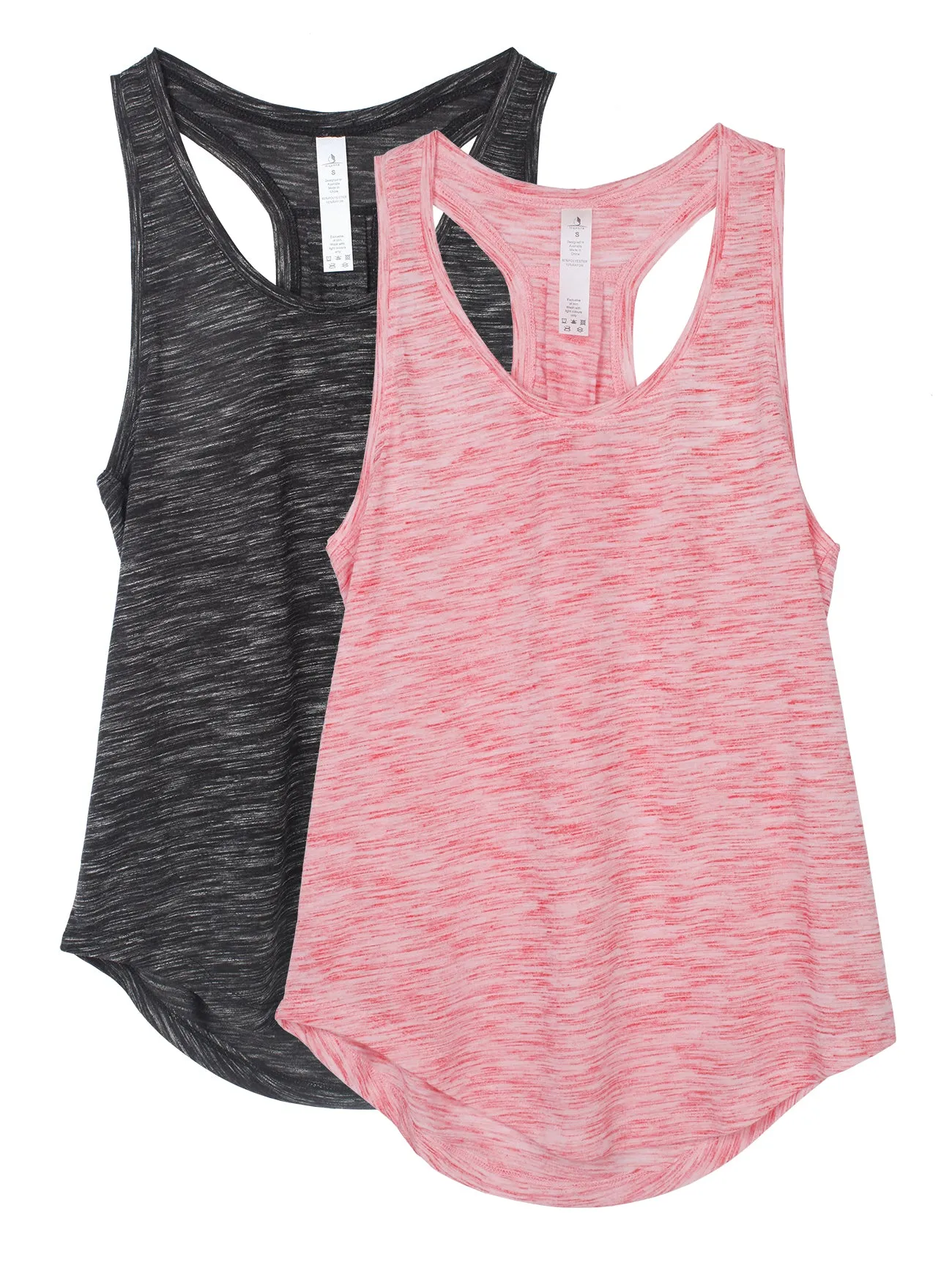 icyzone Workout Tank Tops for Women - Athletic Yoga Tops, Racerback Running Tank Top, Gym Exercise Shirts