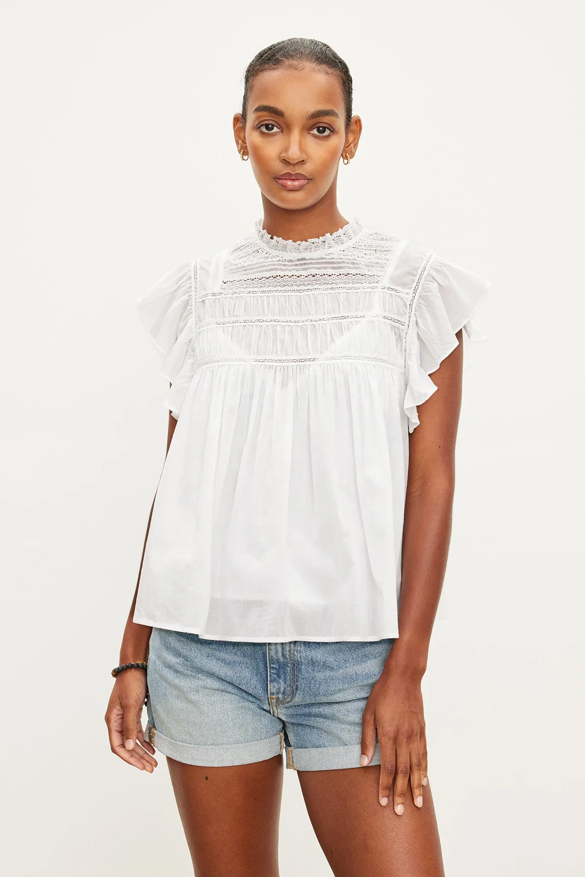 INESSA COTTON LACE TOP