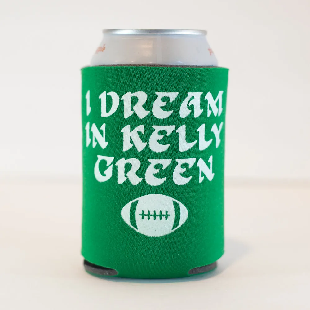 Kelly green Eagles Philadelphia can koozie, Philadelphia Eagles football gift, I dream in kelly green