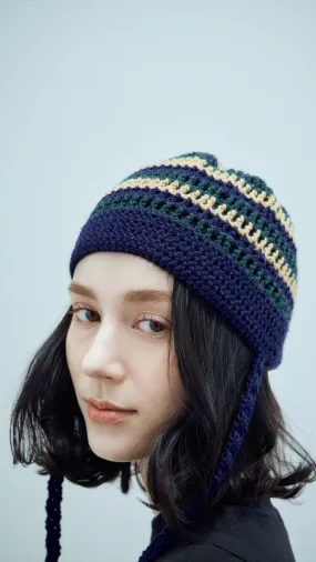 Ladies Crochet Toque with String