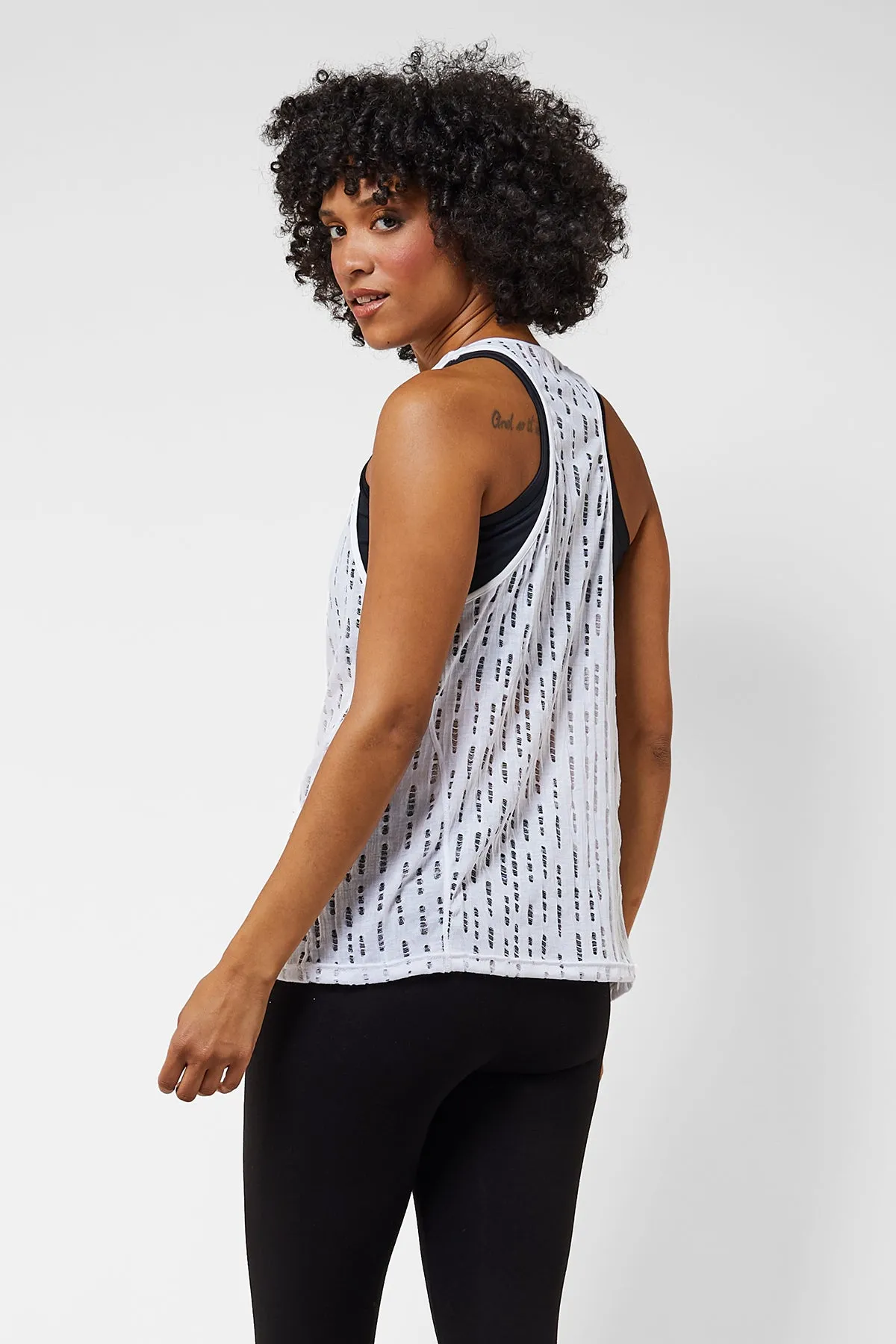 Lightweight Loose T Back Vest White