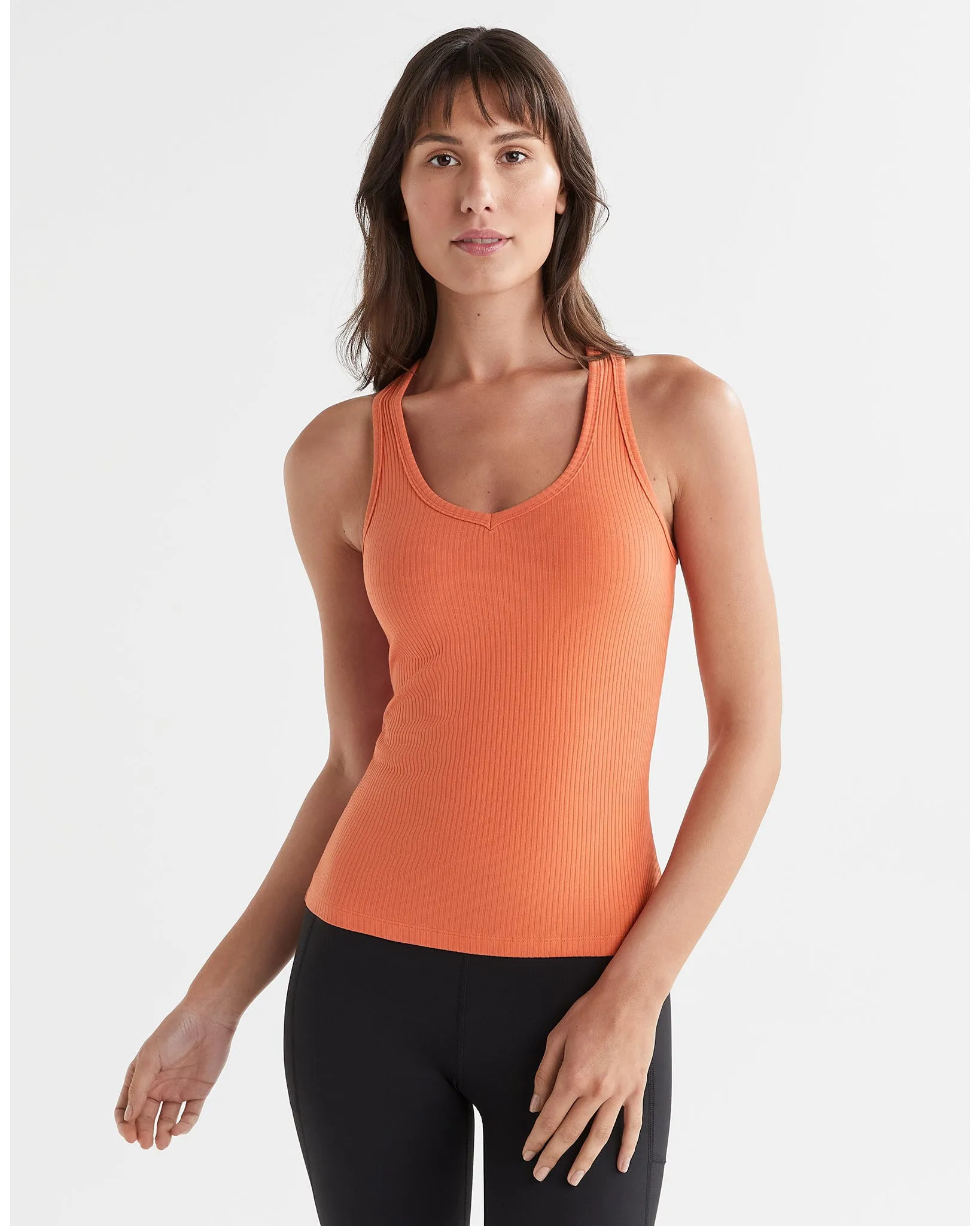 Lilybod Leera Long Rib Tank - Terracotta