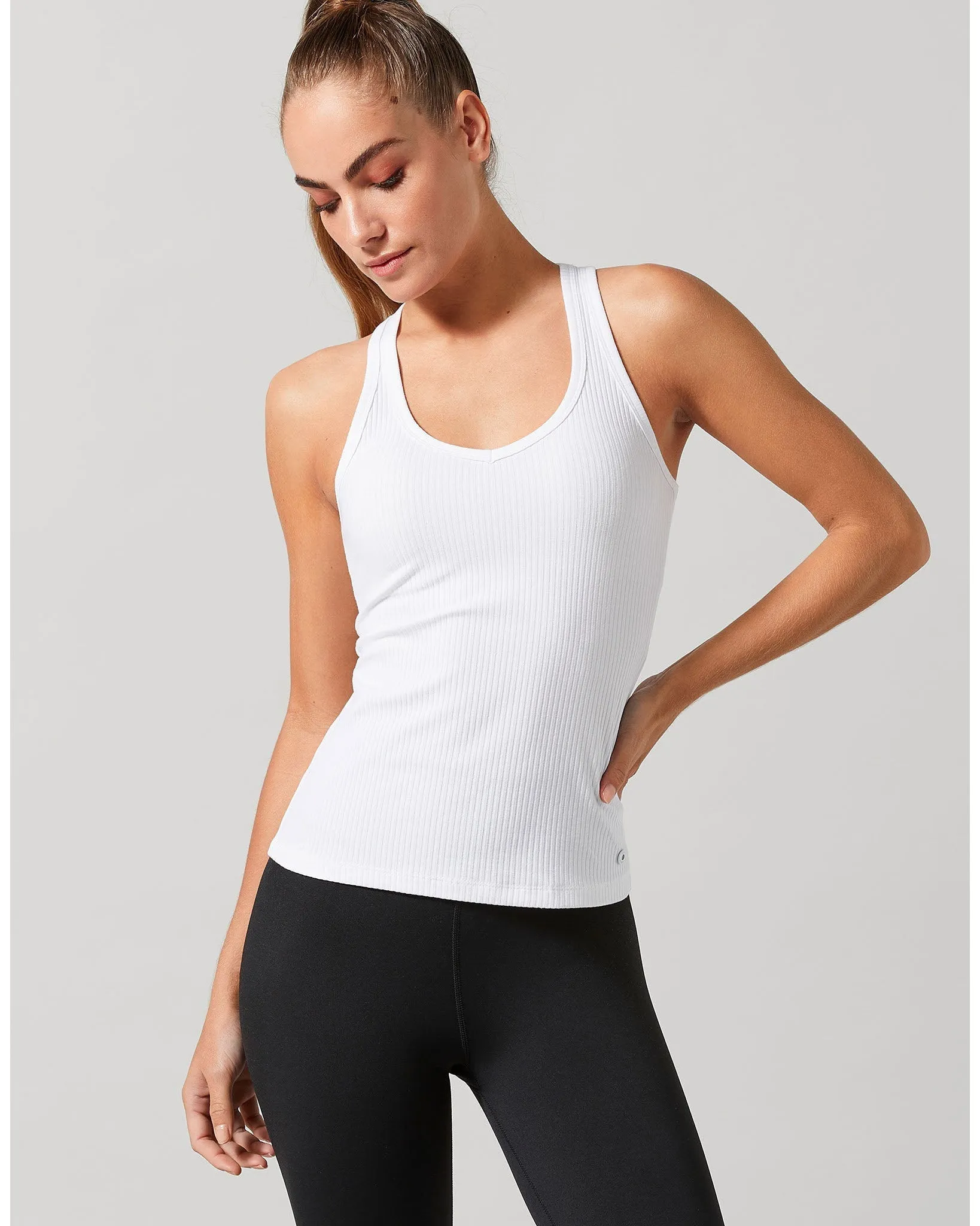 Lilybod Leera Long Rib Tank - White