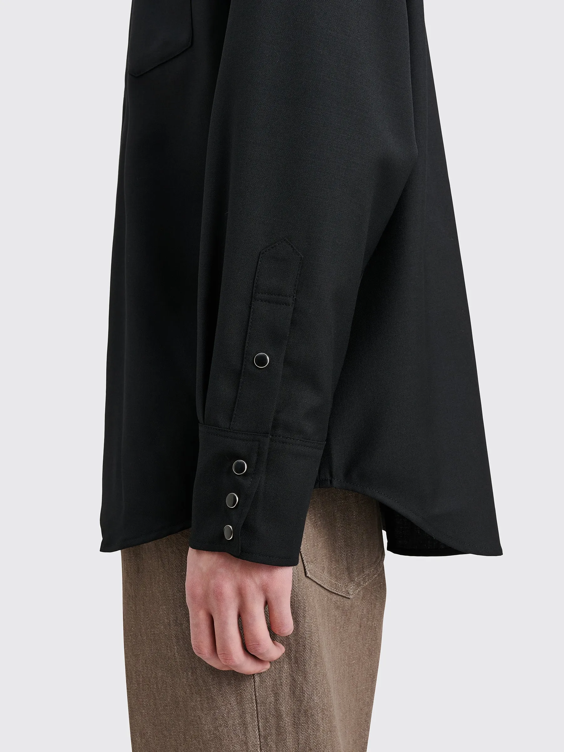 Maiden Name Nick Wool Shirt Black