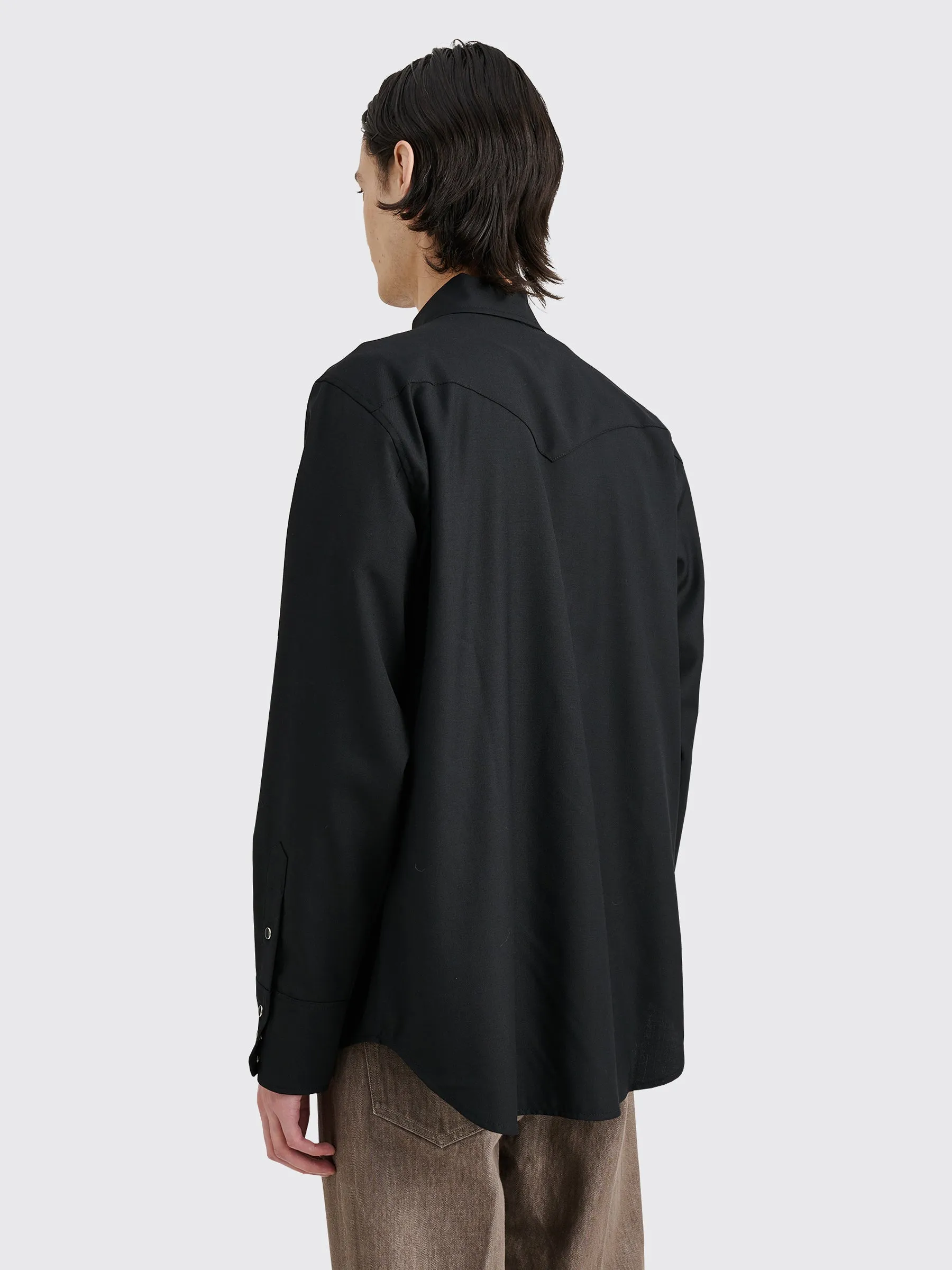 Maiden Name Nick Wool Shirt Black