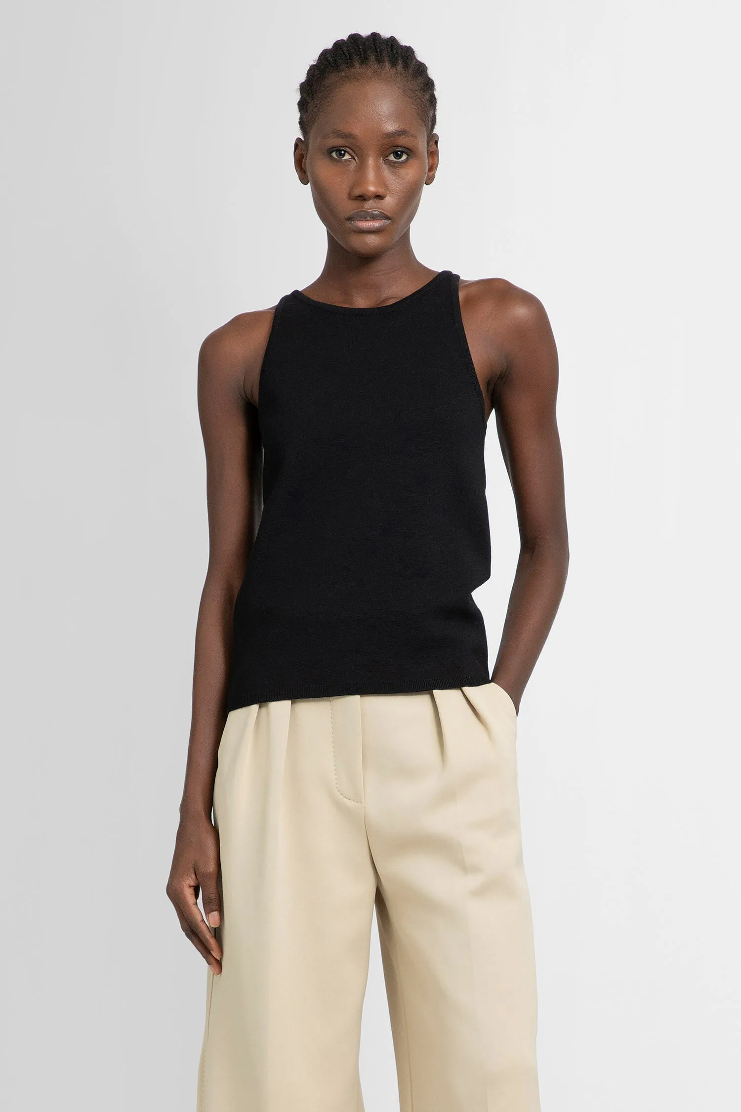 MAX MARA WOMAN BLACK T-SHIRTS & TANK TOPS