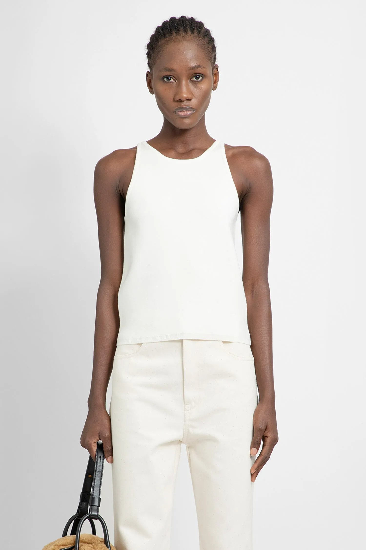 MAX MARA WOMAN OFF-WHITE T-SHIRTS & TANK TOPS