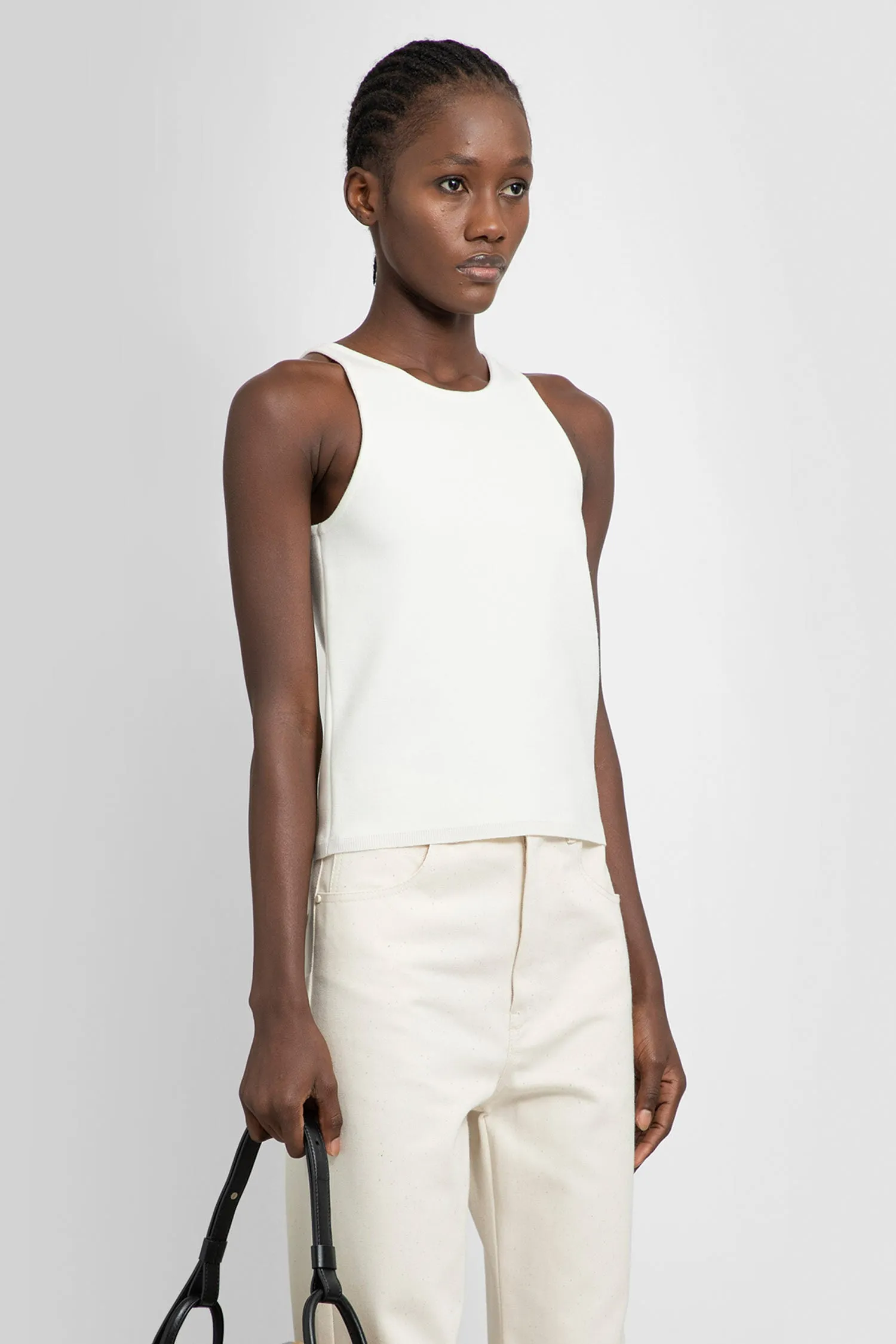 MAX MARA WOMAN OFF-WHITE T-SHIRTS & TANK TOPS