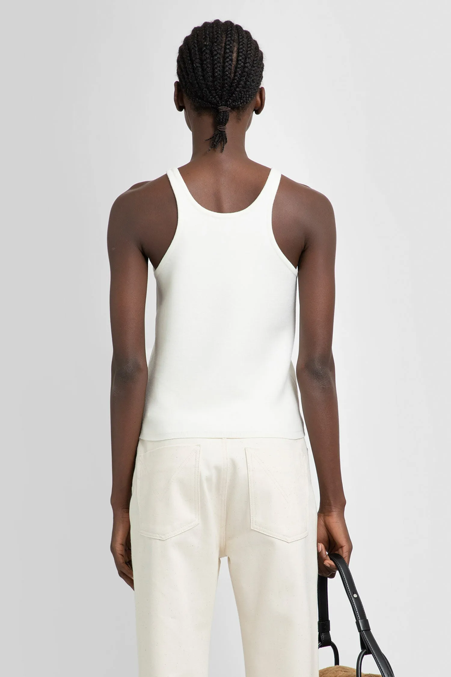 MAX MARA WOMAN OFF-WHITE T-SHIRTS & TANK TOPS