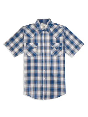 Men's Ely Cattleman Short Sleeve Plaid Western Snap Shirt