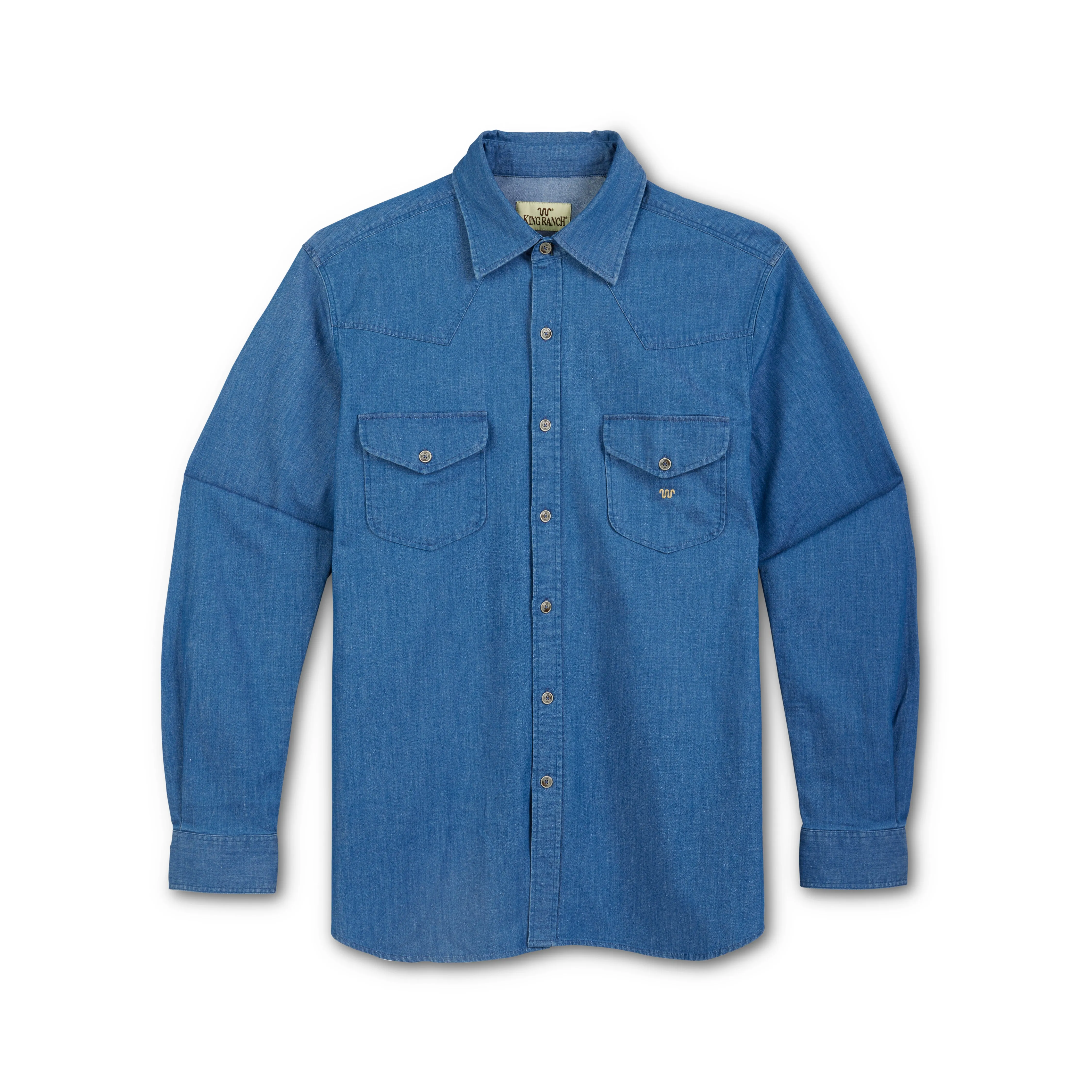 Men's Medium Wash Denim Button Down Shirt