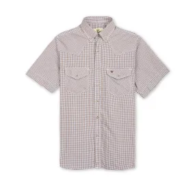 Men's S/S Two tone Grid Western Collar Shirt