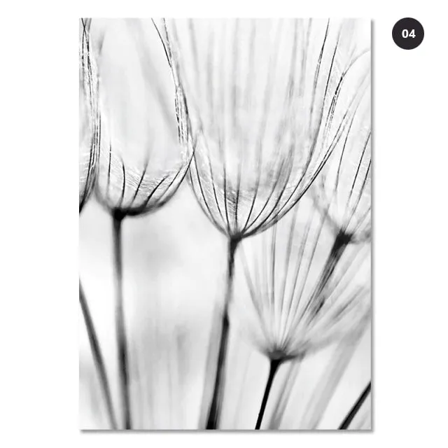 Minimalist Dandelion Flowers Wall Art Inspirational Quote Fine Art Canvas Prints Modern Black White Posters For Nordic Living Room Scandinavian Home Decor