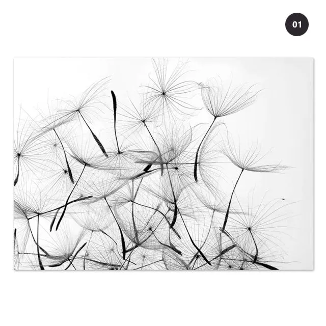 Minimalist Dandelion Flowers Wall Art Inspirational Quote Fine Art Canvas Prints Modern Black White Posters For Nordic Living Room Scandinavian Home Decor