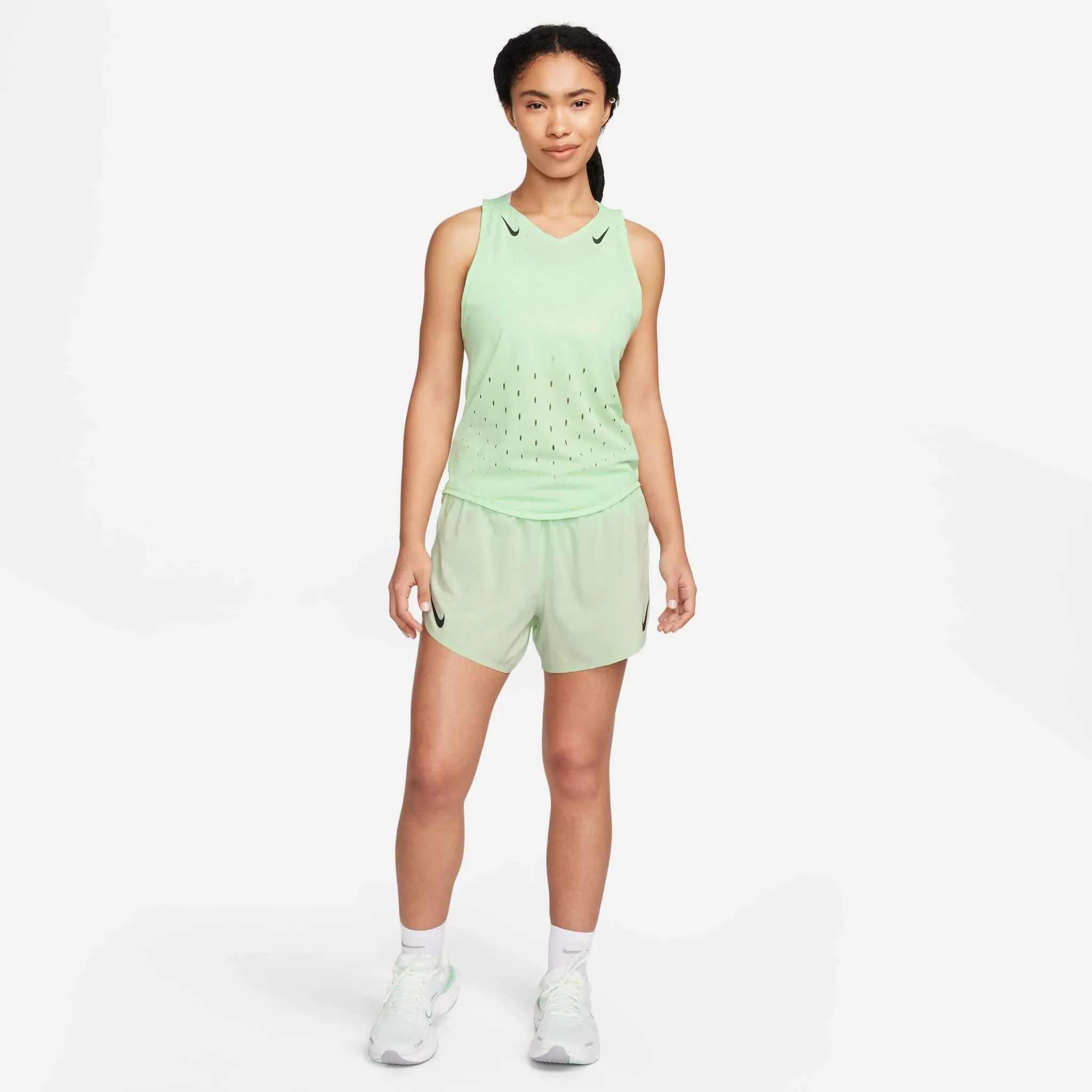 Nike | Women's AeroSwift Dri-FIT ADV Running Singlet - Vapor Green/Black