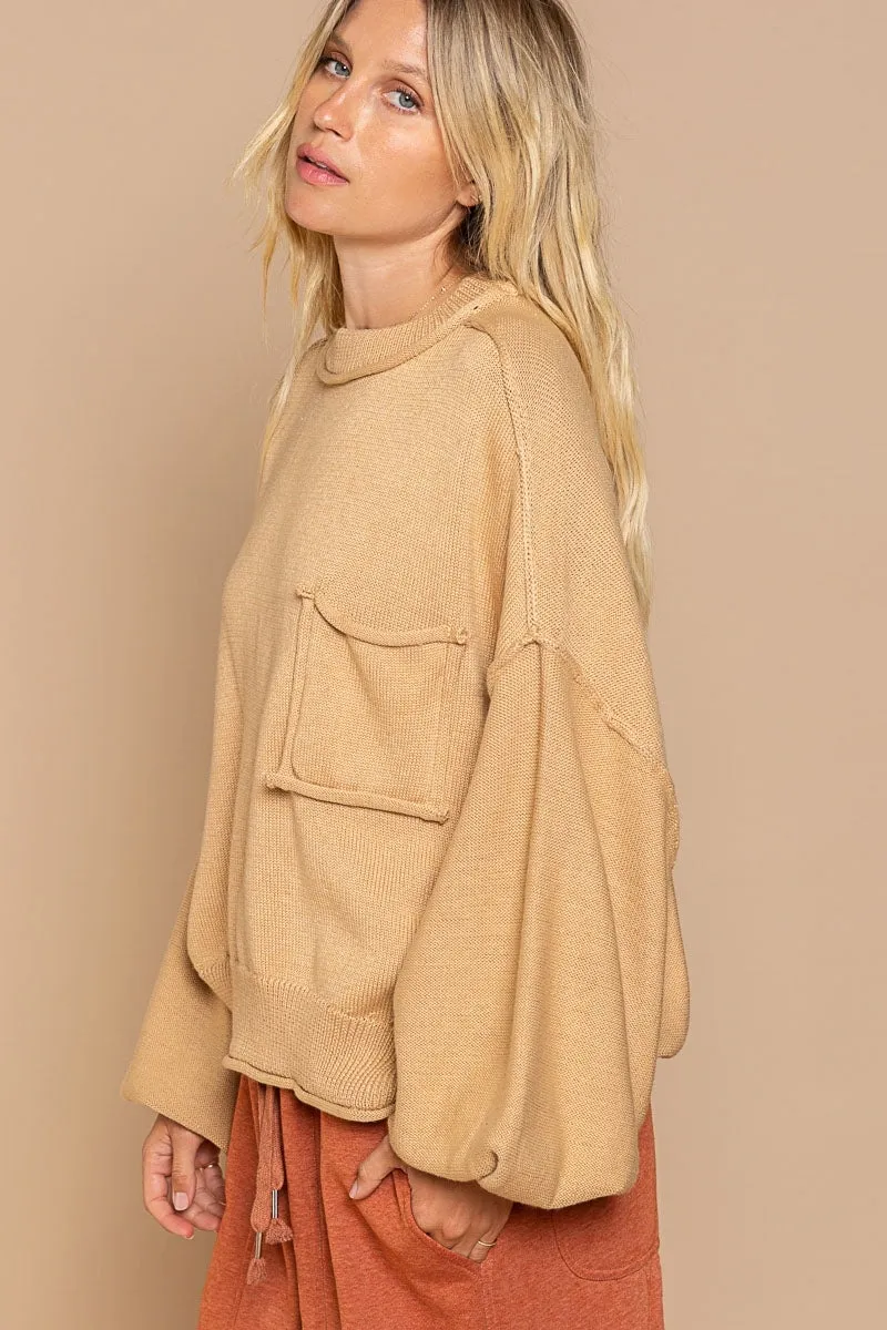 Oversized Sweater with Balloon Sleeves