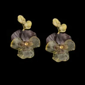 Pansies Earrings - Large Post