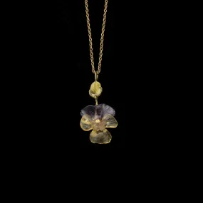 Pansies Pendant - Dainty