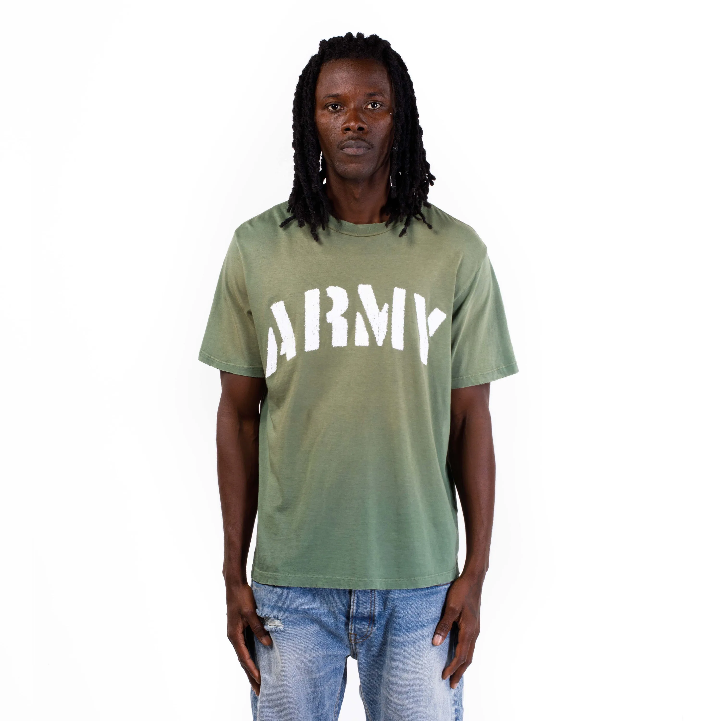 Pieces Army Tee Washed Olive