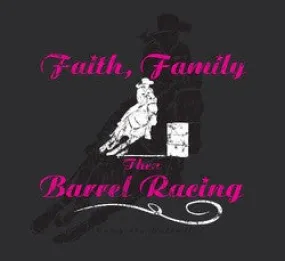 "Faith, Family, Barrel Racing" Western Adult Christian T-Shirt