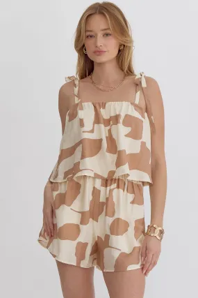 Randi Tie Romper (Taupe)