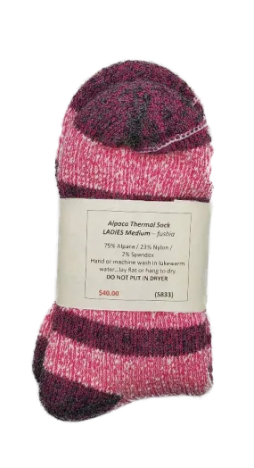 S833 Alpaca Thermal Sock Fushia Ladies Medium