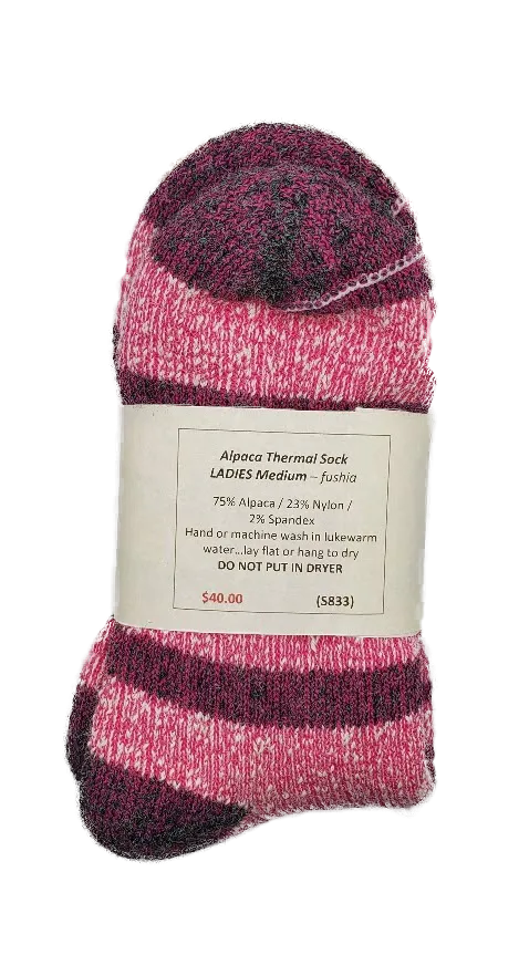 S833 Alpaca Thermal Sock Fushia Ladies Medium