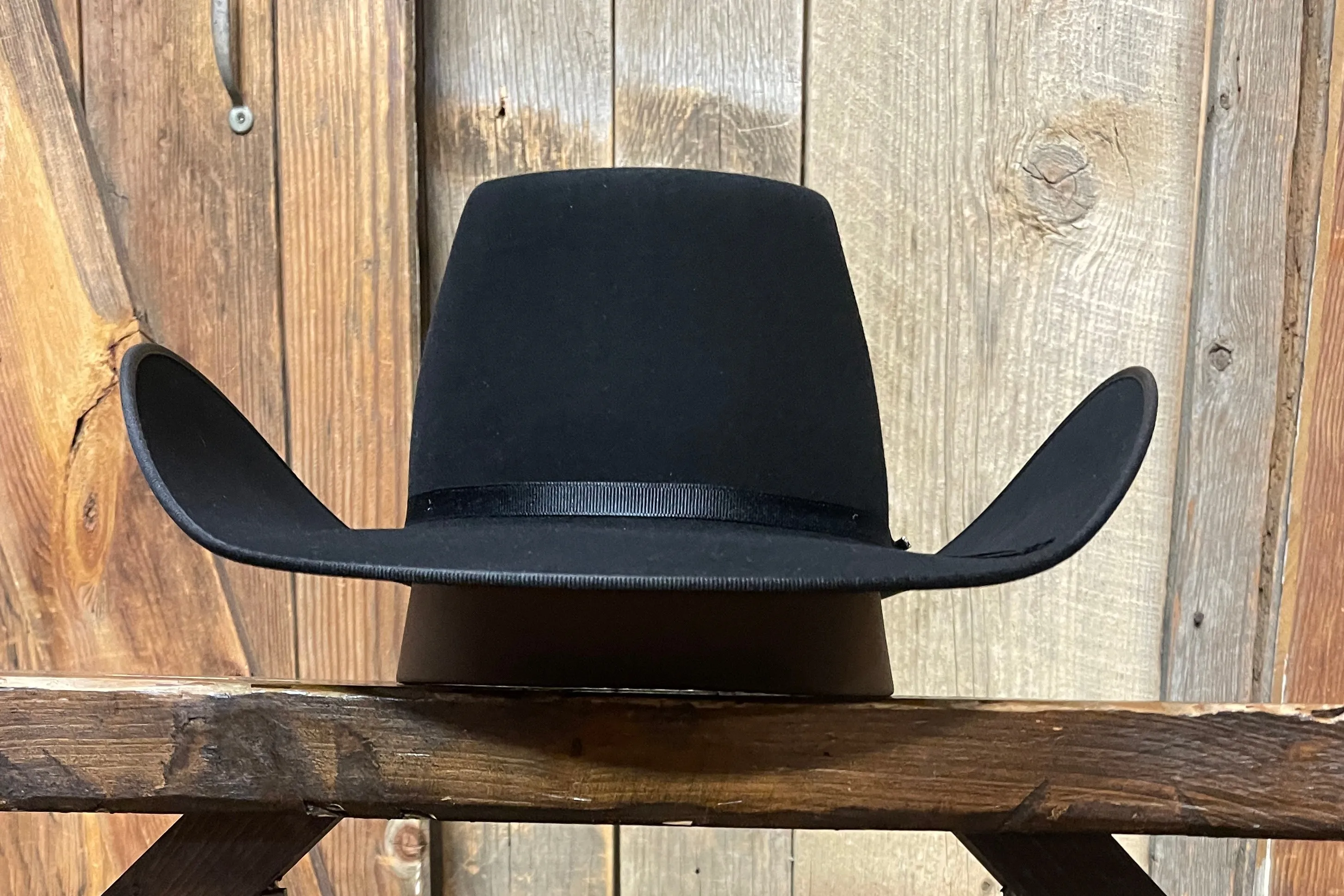 Serratelli® 6X Brick Crown 4.25" Bound Edge Brim Felt Cowboy Hat - Black