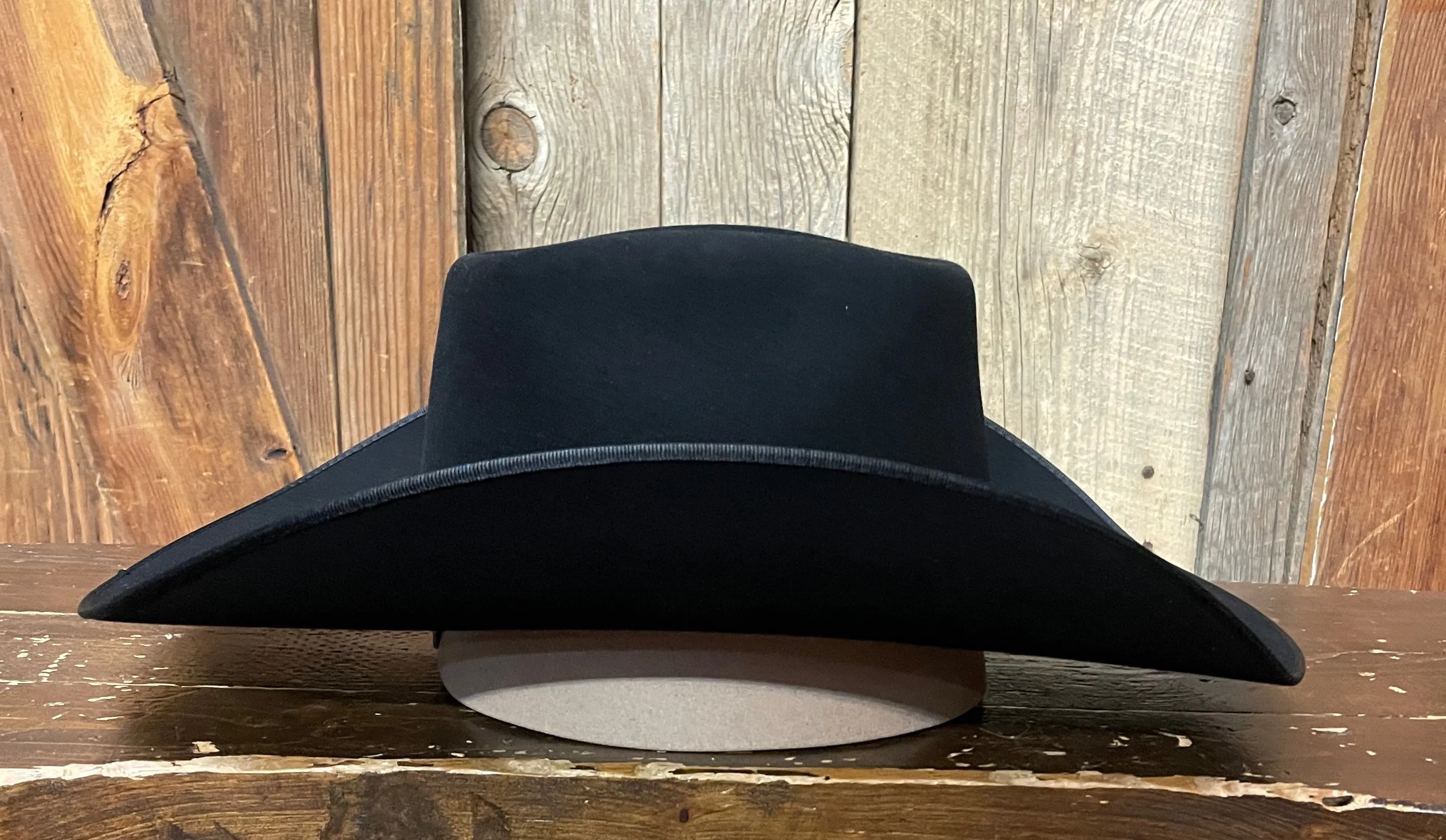 Serratelli® 6X Brick Crown 4.25" Bound Edge Brim Felt Cowboy Hat - Black