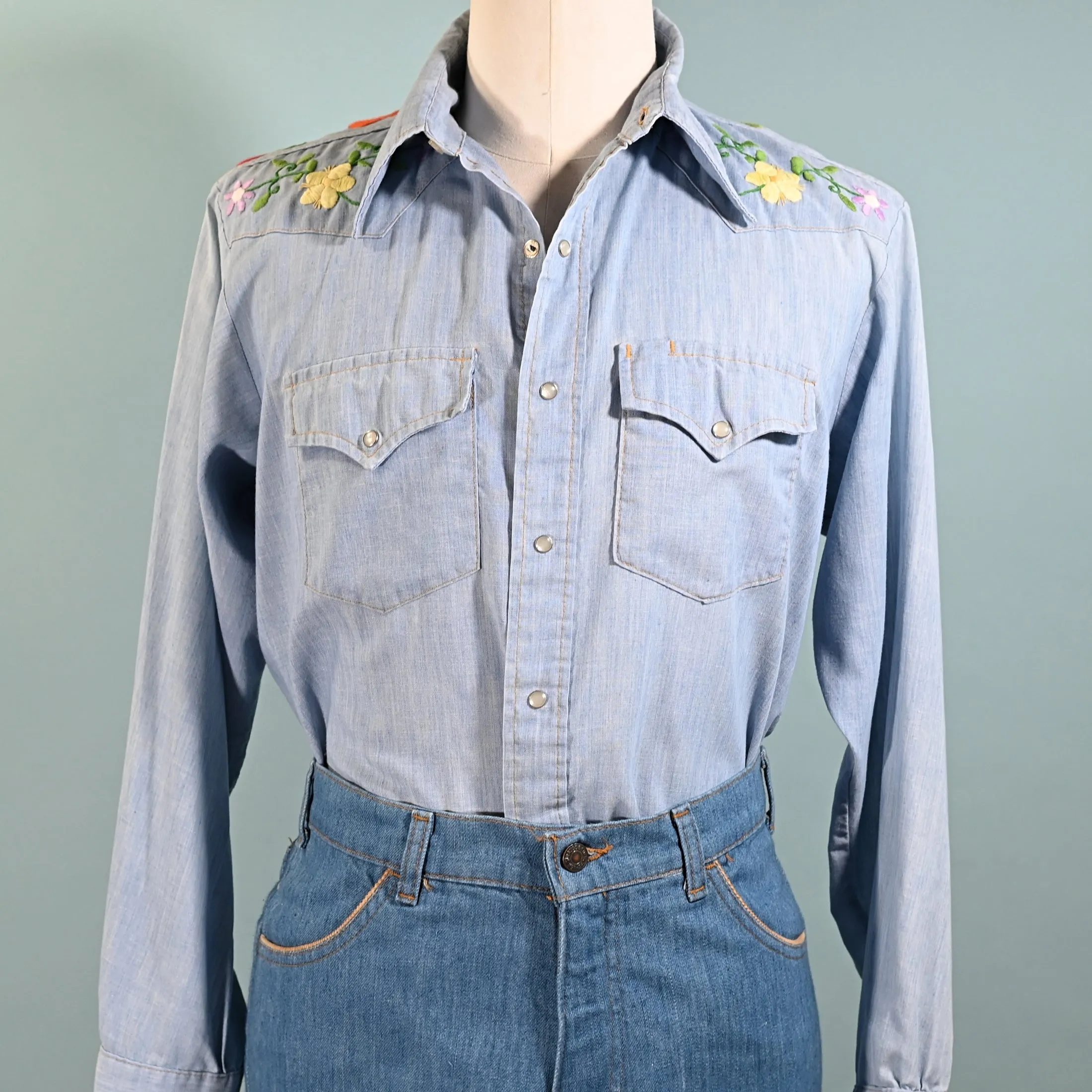 SOLD OOAK Vintage 70s Hand Embroidered Sears Western Wear