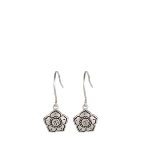 Sterling Silver Om Flower Earrings