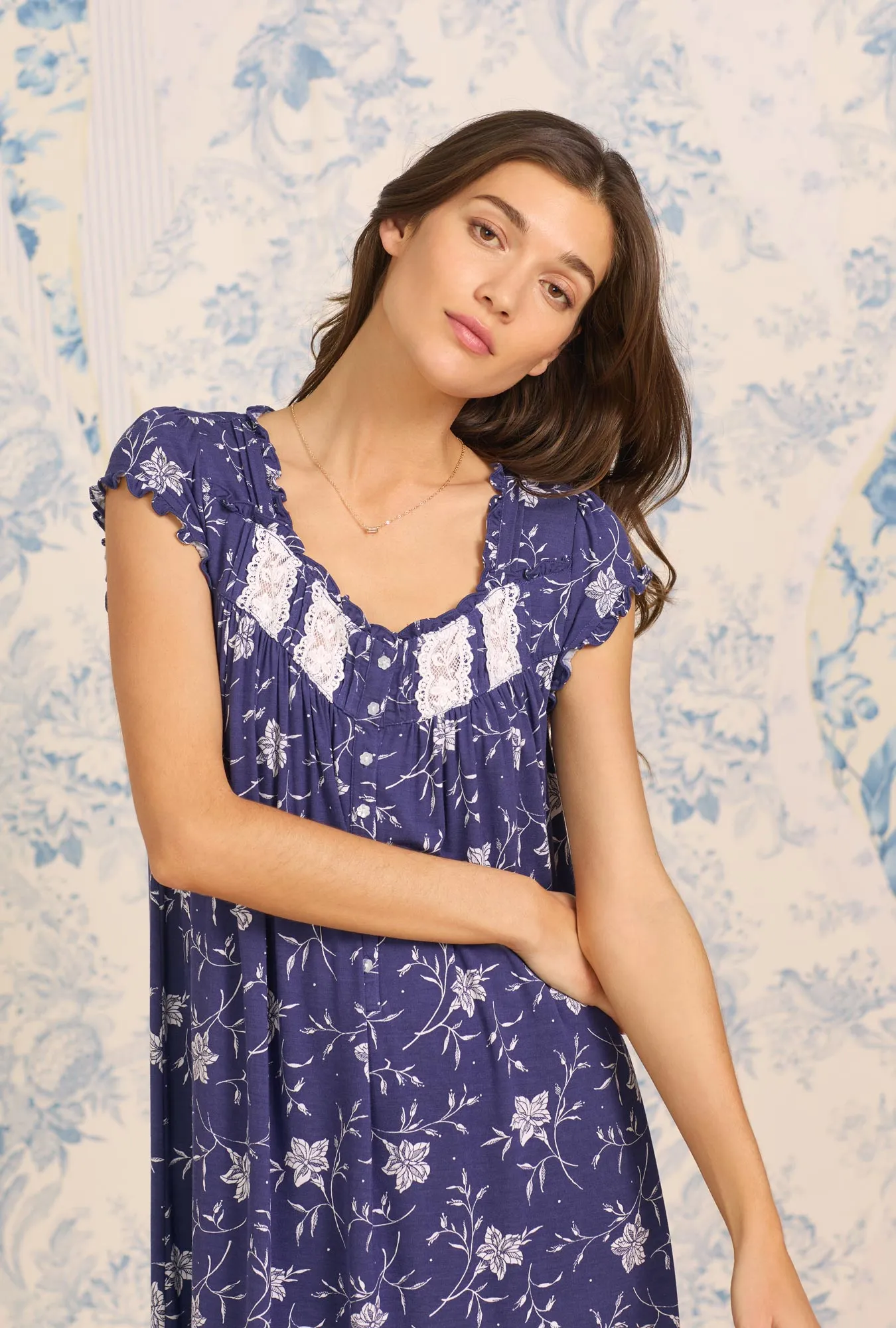 Tencel™Maritime Navy Floral Waltz Nightgown