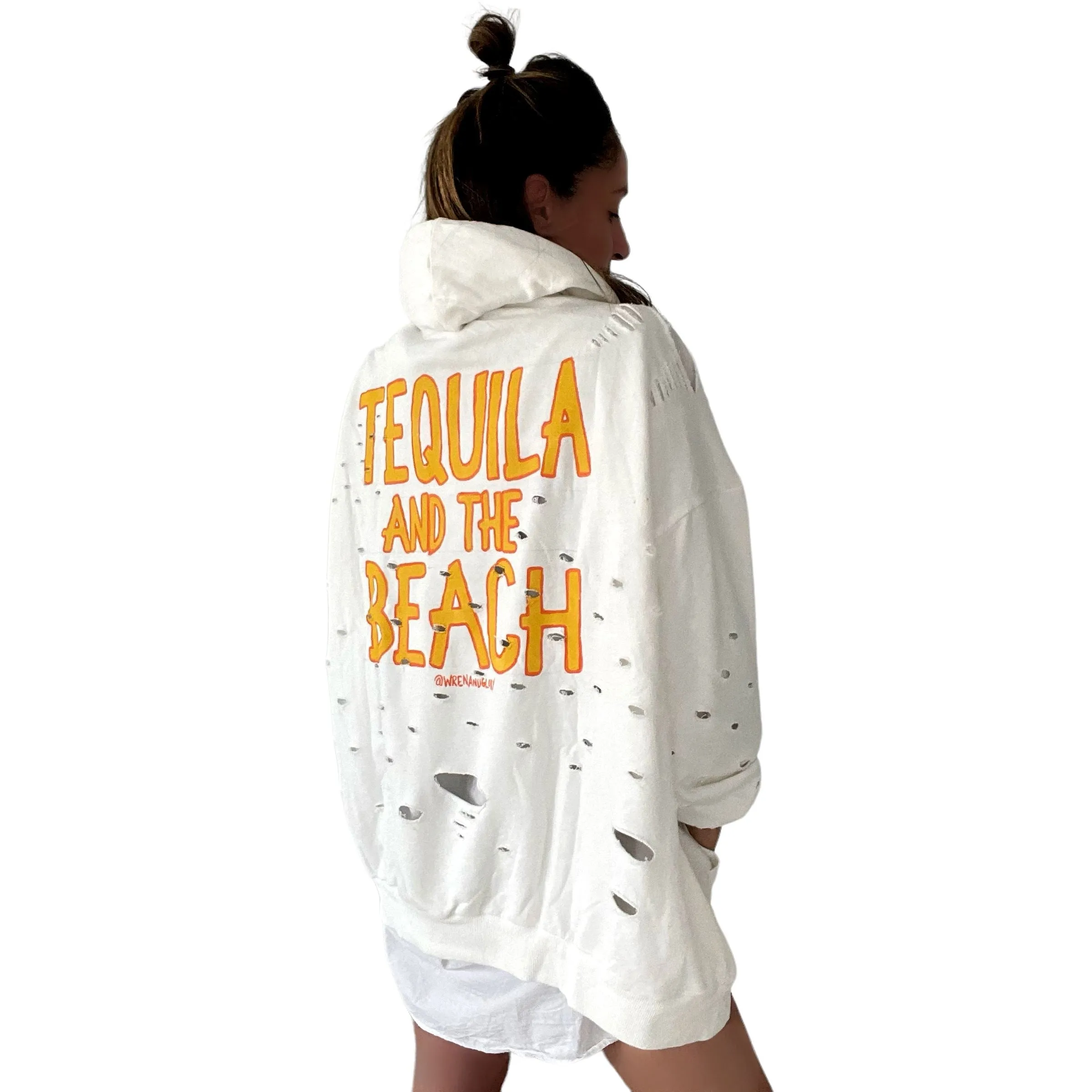 'Tequila and the Beach' Painted Hoodie