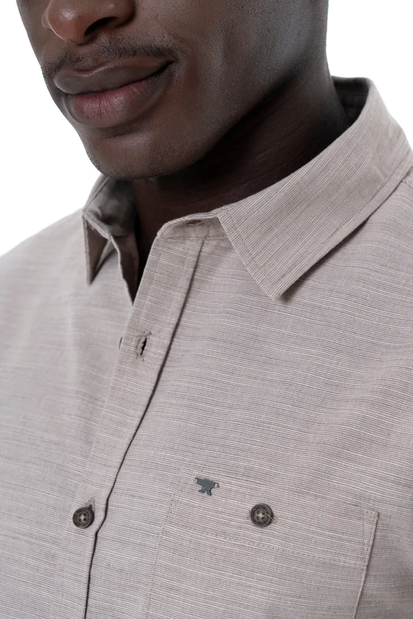 Textured Shirt _ 147388 _ Nude