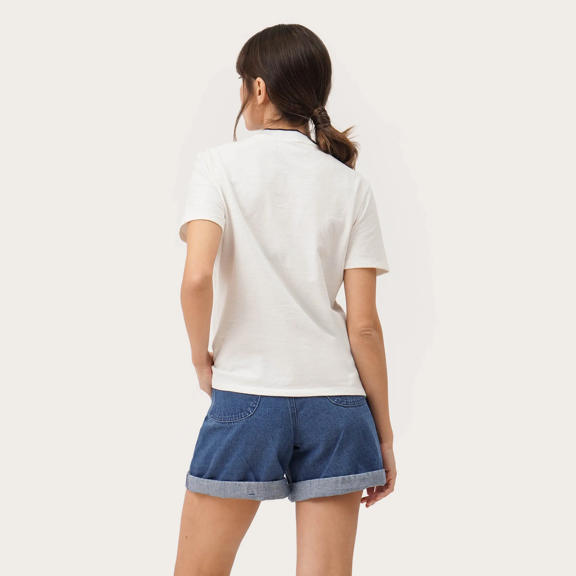 Textured T-Shirt With Tipping Detail