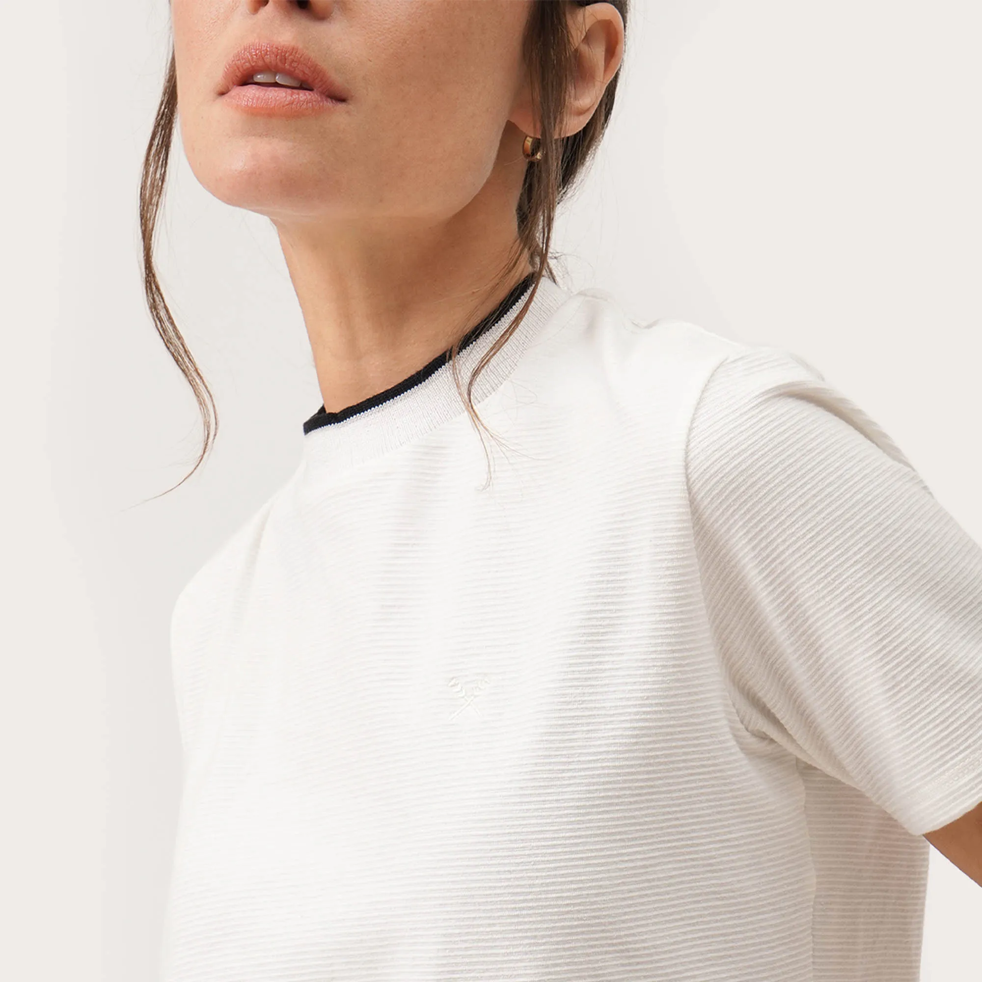 Textured T-Shirt With Tipping Detail