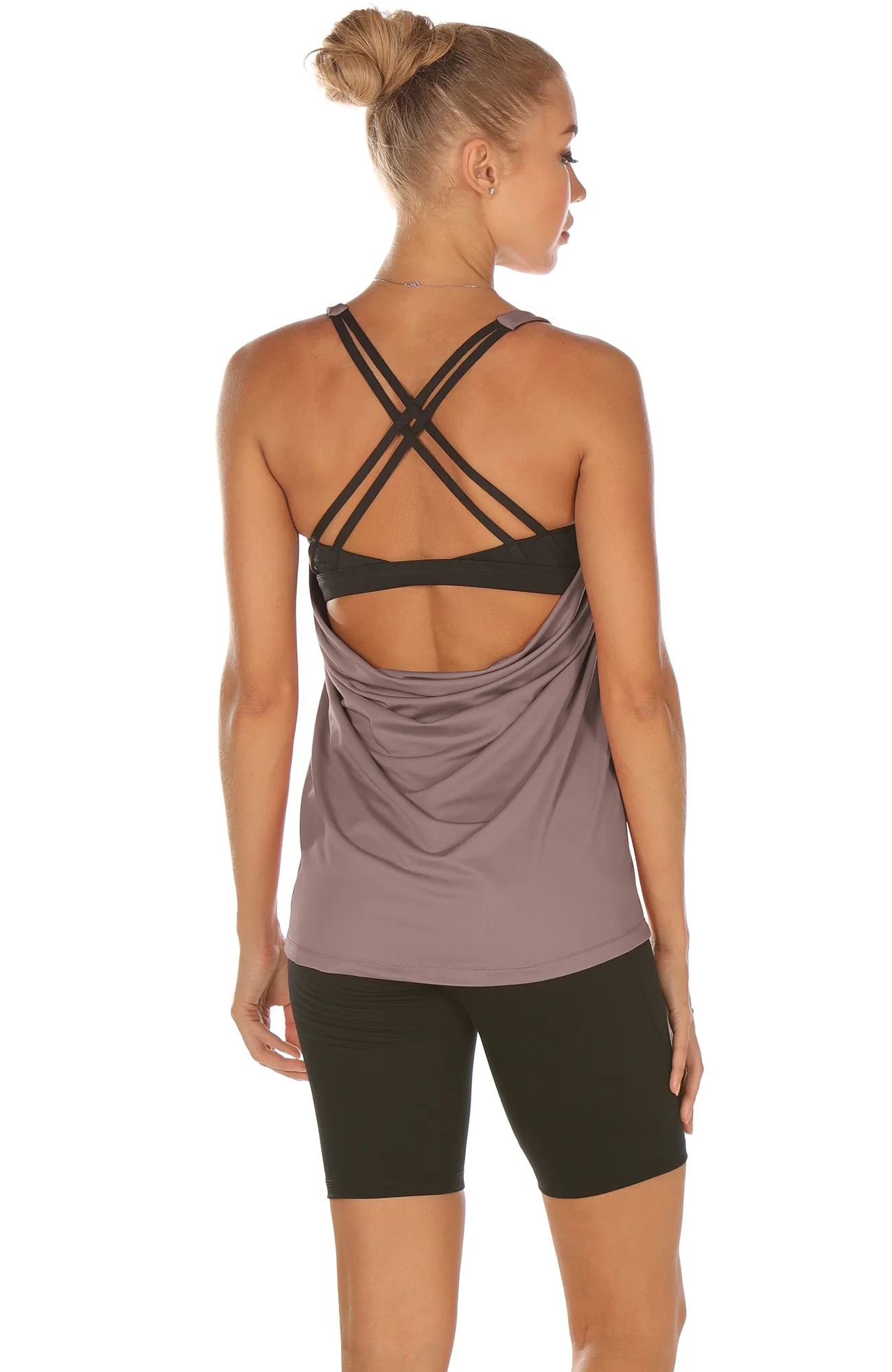 TK1A icyzone Workout Tank Tops Built in Bra - Women's Strappy Athletic Yoga Tops, Exercise Running Gym Shirts