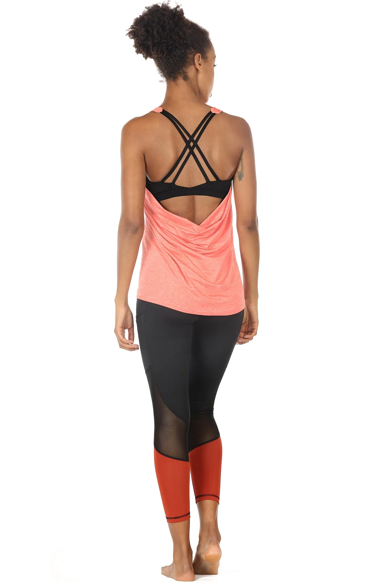 TK1A icyzone Workout Tank Tops Built in Bra - Women's Strappy Athletic Yoga Tops, Exercise Running Gym Shirts