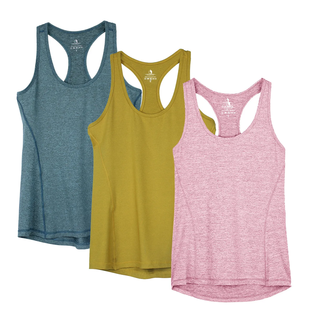 TK9-P icyzone Activewear Running Workouts Clothes Yoga Racerback Tank Tops for Women (Pack of 3)