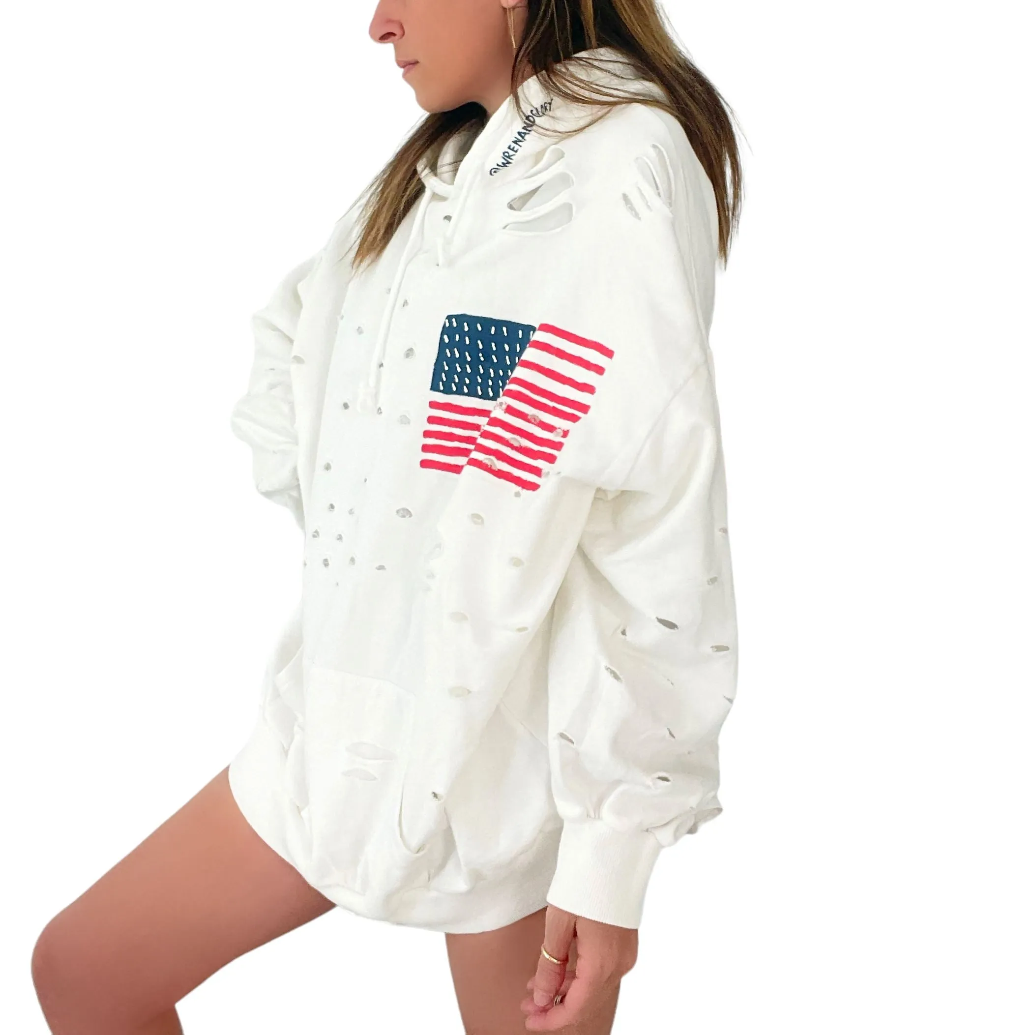 'USA USA USA' Painted Hoodie